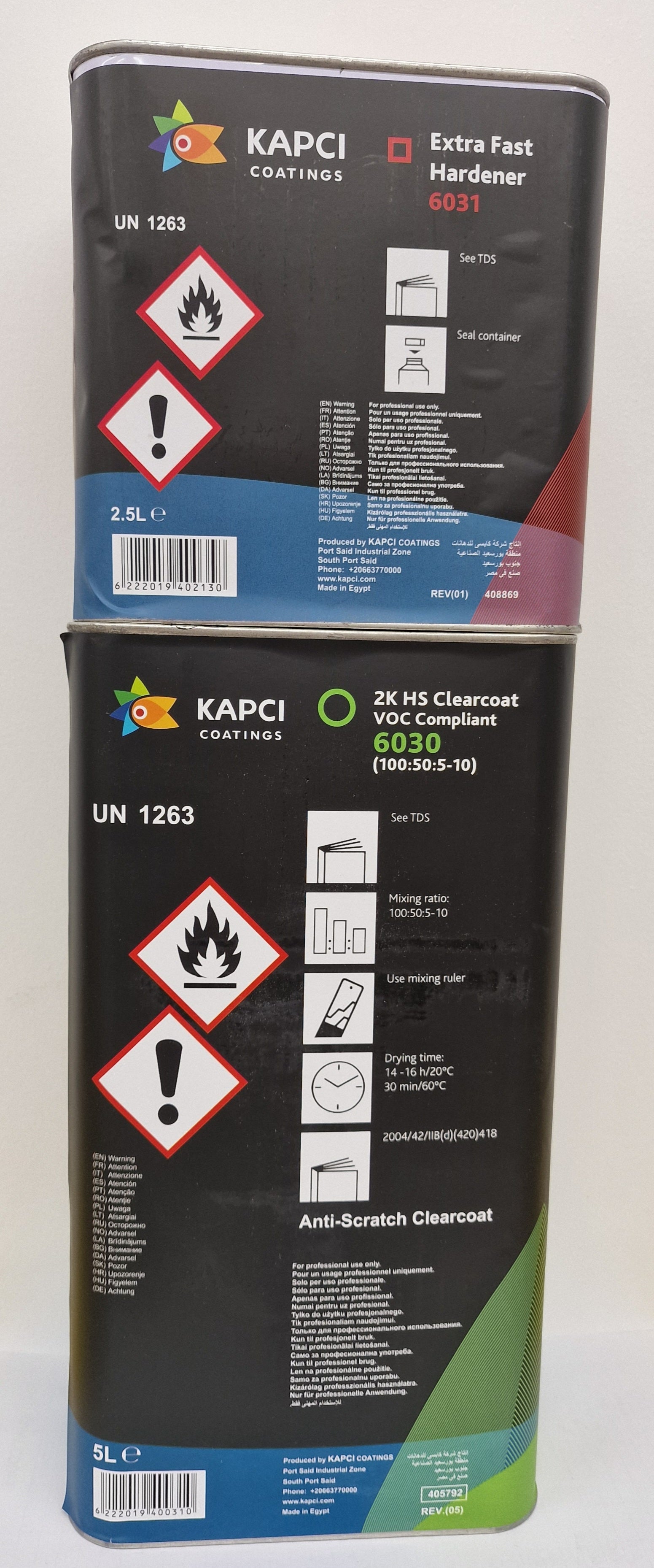 Kapci 6030 2K HS Anti Scratch Clearcoat c/w EX Fast Hard (5.0 LTR + 2.5 LTR)