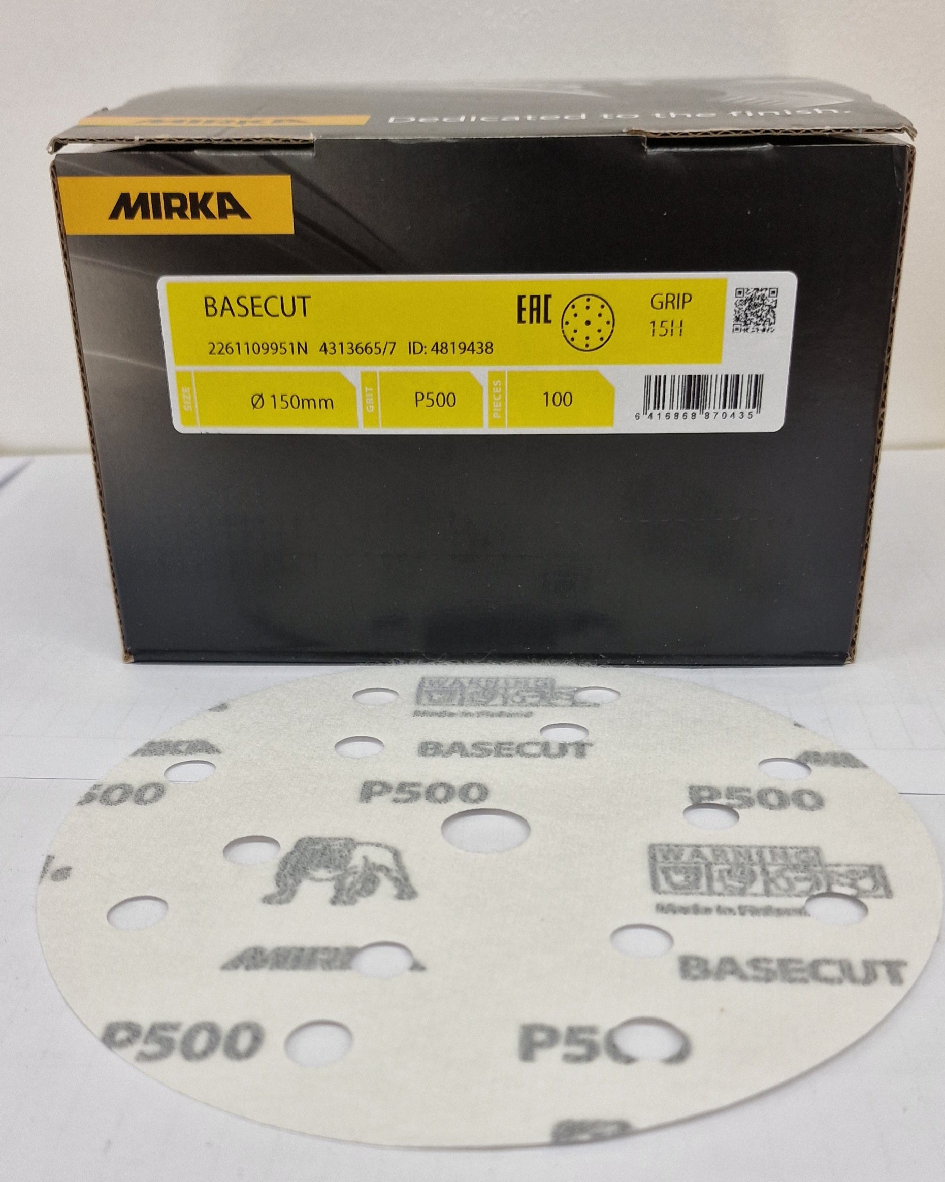 Mirka Basecut 150 mm Grip 15H Sanding Discs