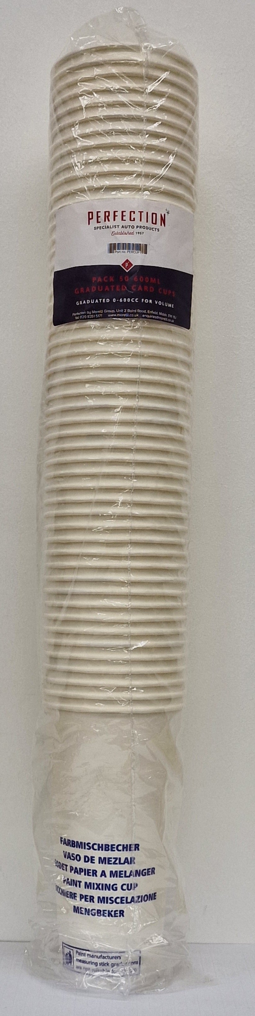 Perfection 600ml Card Cups (50 per pack)